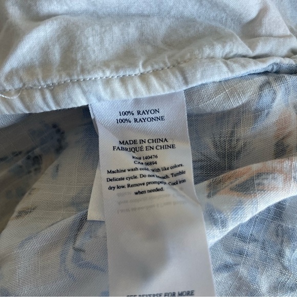 NWT Faherty Lelia blue white tropical print jumpsuit nwot 30556 - Picture 14 of 14